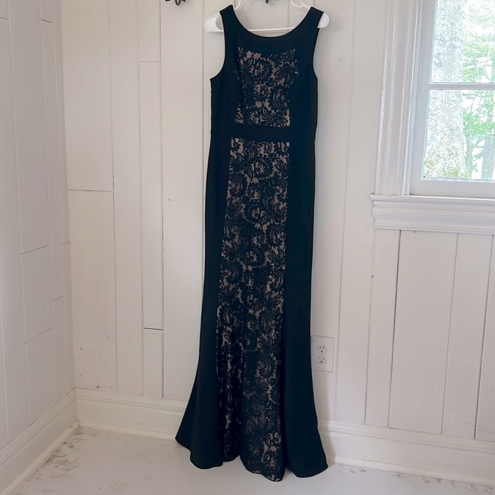 Js Collections Evening Gown In Black And Nude, Si… - image 1